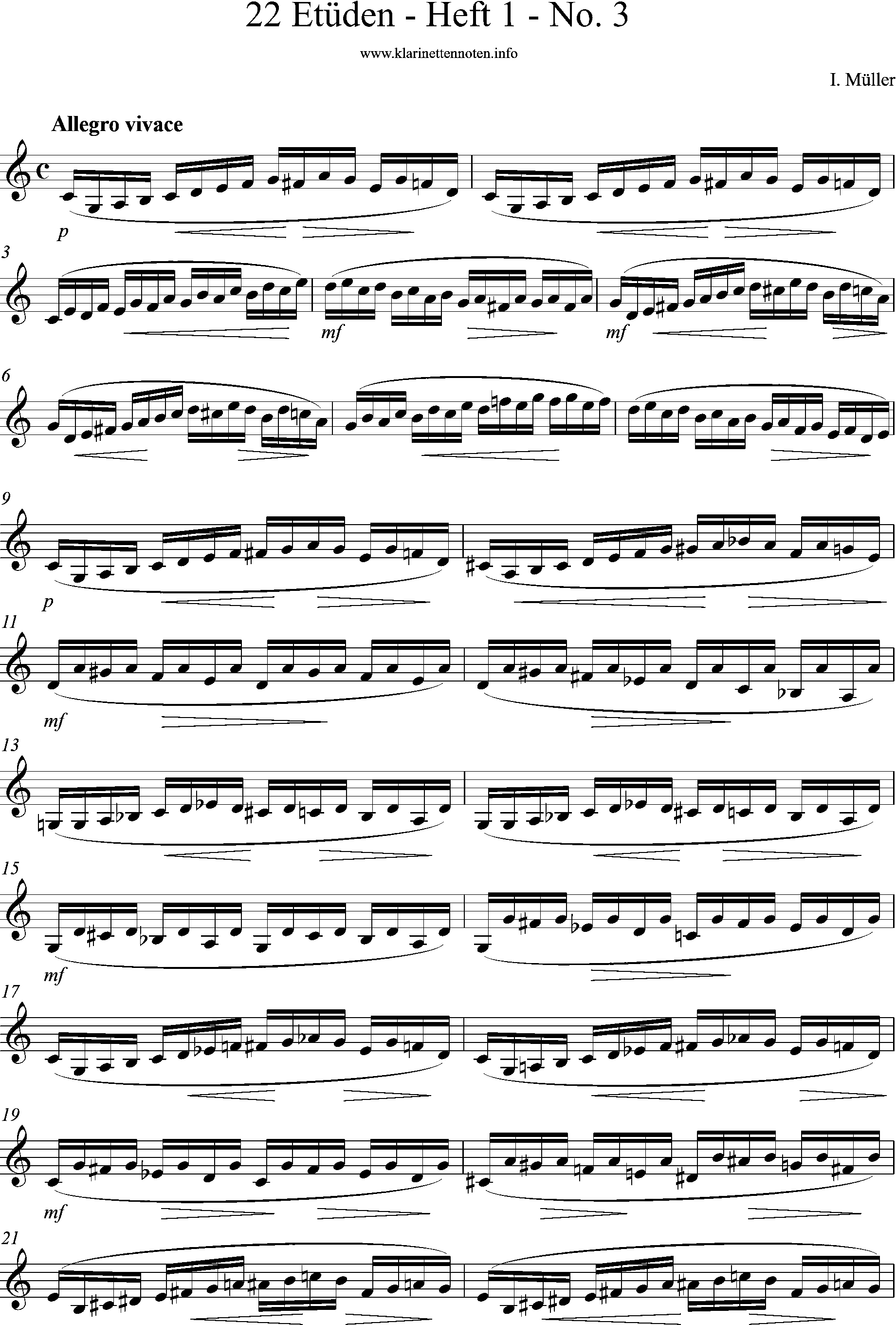 22 Etüden - Heft 1 - No 3-I-Iwan Müller, Clarinet